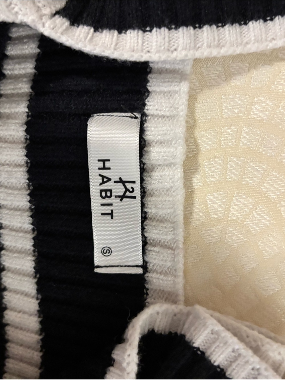 Men’s Black and White Striped Sweater